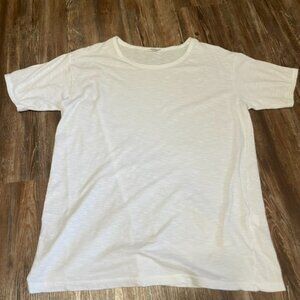 Eidos Napoli Mens Scallop Crew Neck T Shirt White, Slub Size M Used